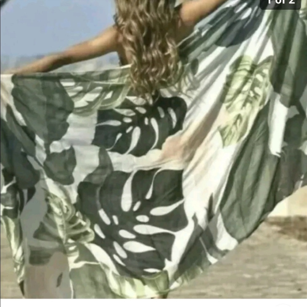 NWT Virginia Wolf Tropical Palm Multi Wear Sarong Dress Scarf Wrap (0-20) - Picture 6 of 10